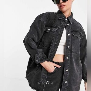 ASOS Washed Black Oversized Denim Jacket